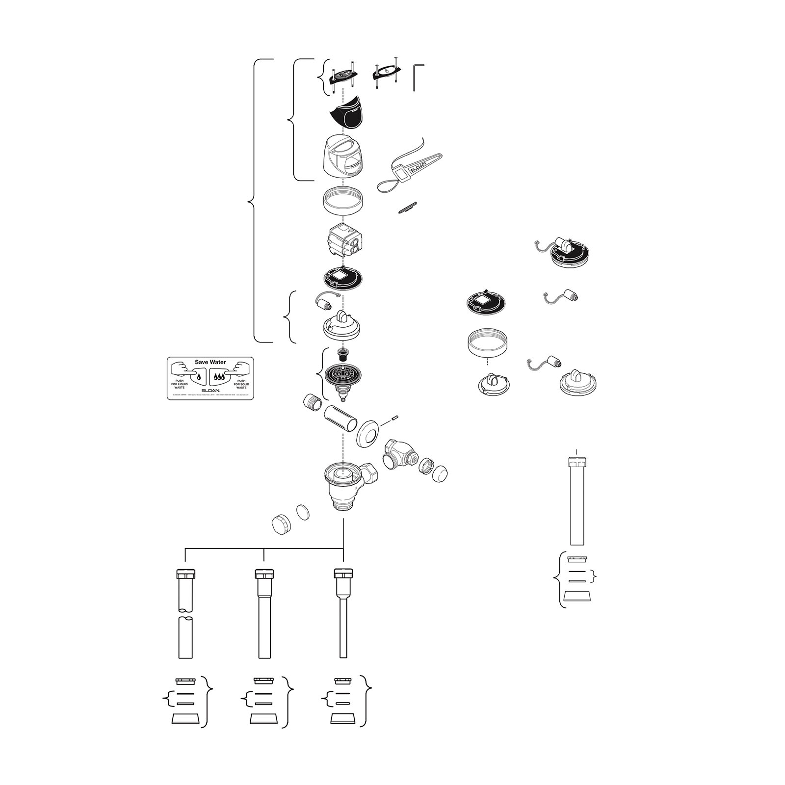 Line Drawing for ECOS® Flushometer